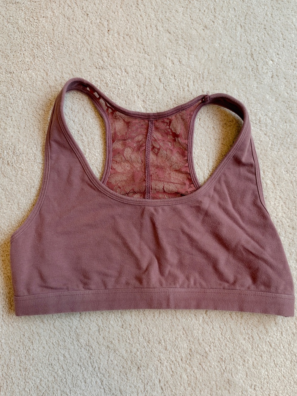 Victoria's Secret Pink Dusty Mauve Lace Racerback Bralette